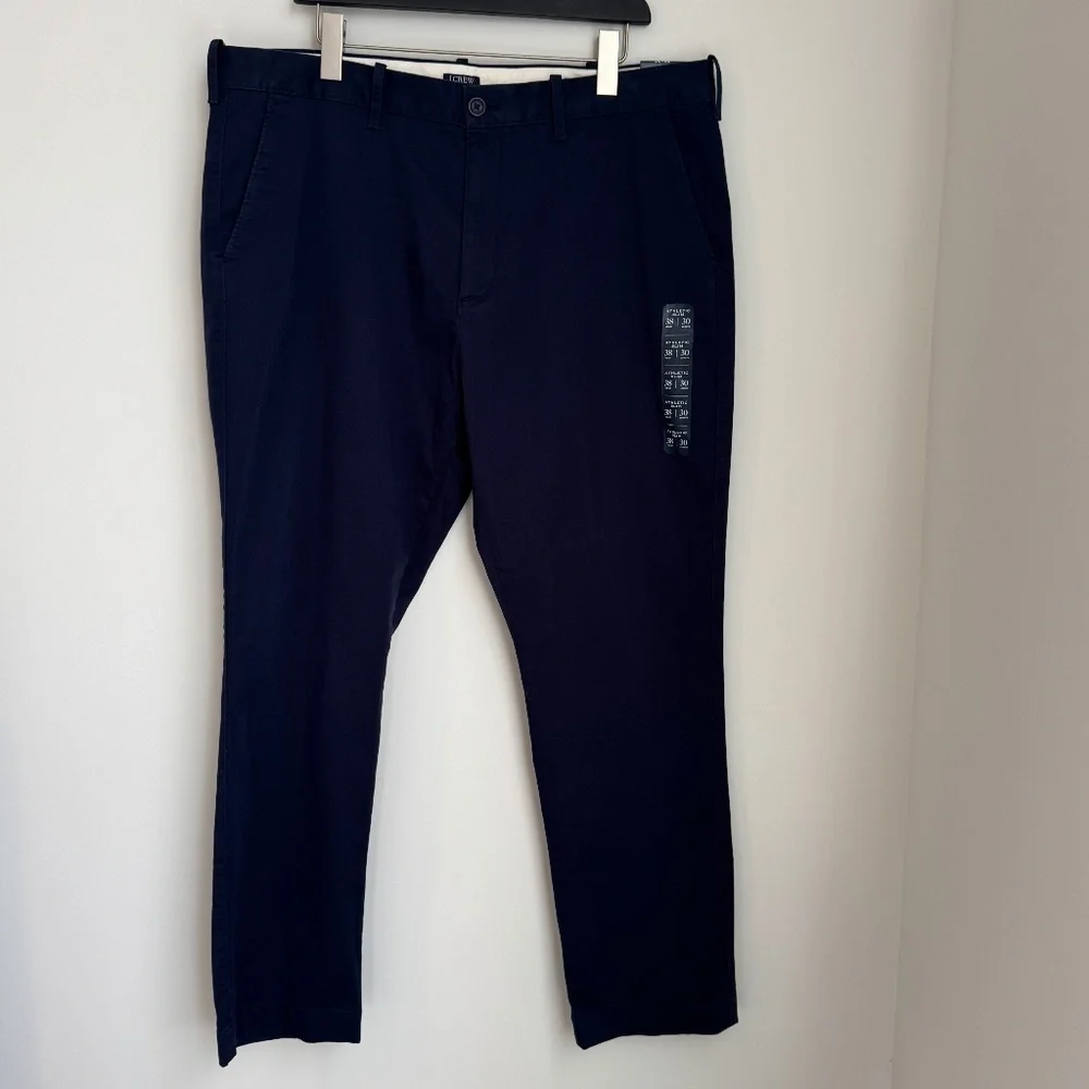 J. Crew Factory Mens Navy Slim Fit Athletic Chino Pants NWT